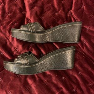 Coach slip on leather shoes